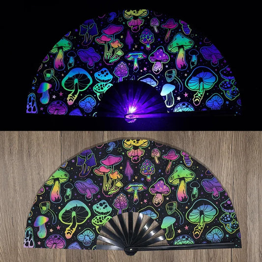 Kung Fu Waaier met UV-inktprint en Fluorescerend Effect