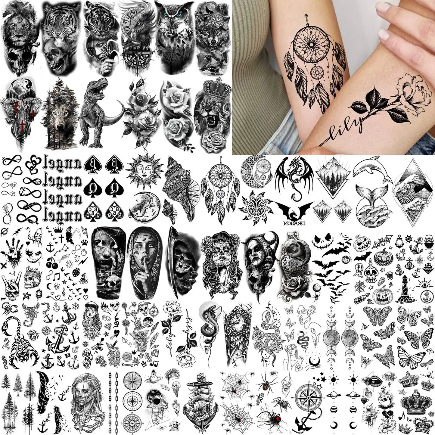 70x Chicano-Style Tijdelijke Tattoos – Stoere & Realistische Tattoo Stickers!