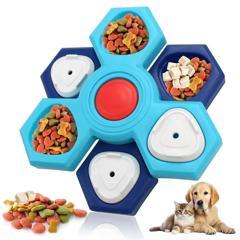 Interactieve slowfeeder voerbak – duurzaam latex – puzzelbord voor honden en katten – anti-verveling huisdierspeelgoed – helpt schrokken voorkomen – IQ-training en voerbak in één