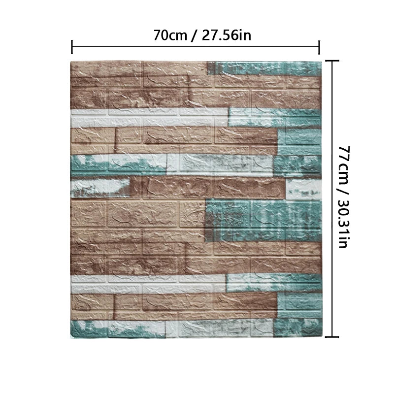 Set van 1-10 Stuks 70x77 cm 3D Zelfklevend Behang – Bakstenen Muurstickers – Woondecoratie – DIY Slaapkamer Behang