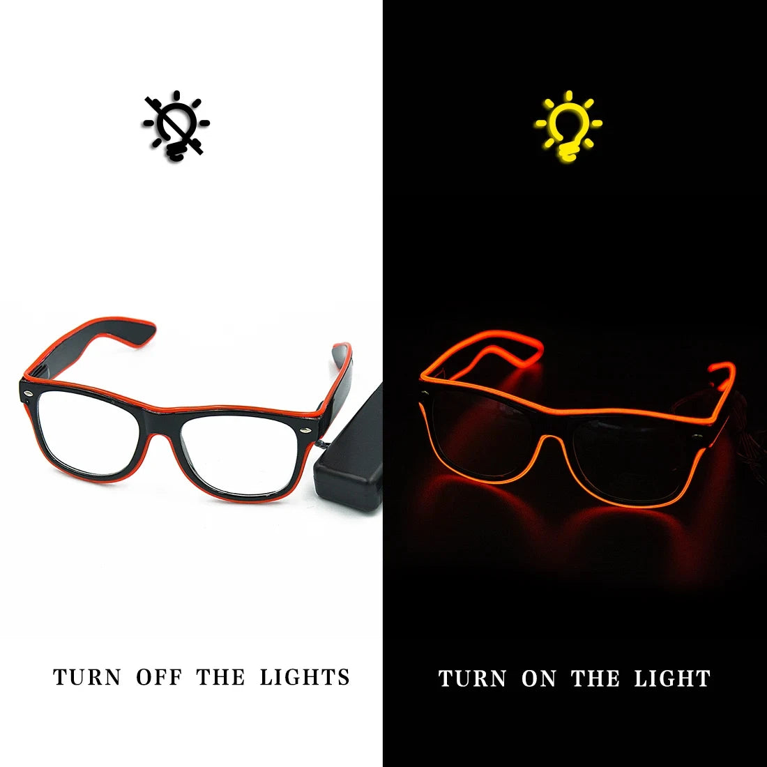 LED Bril – Neon Glow Zonnebril – Helder Verlichte Feestbril – Knipperende EL-draad Bril – Lichtgevende Gafas – Origineel Geschenk