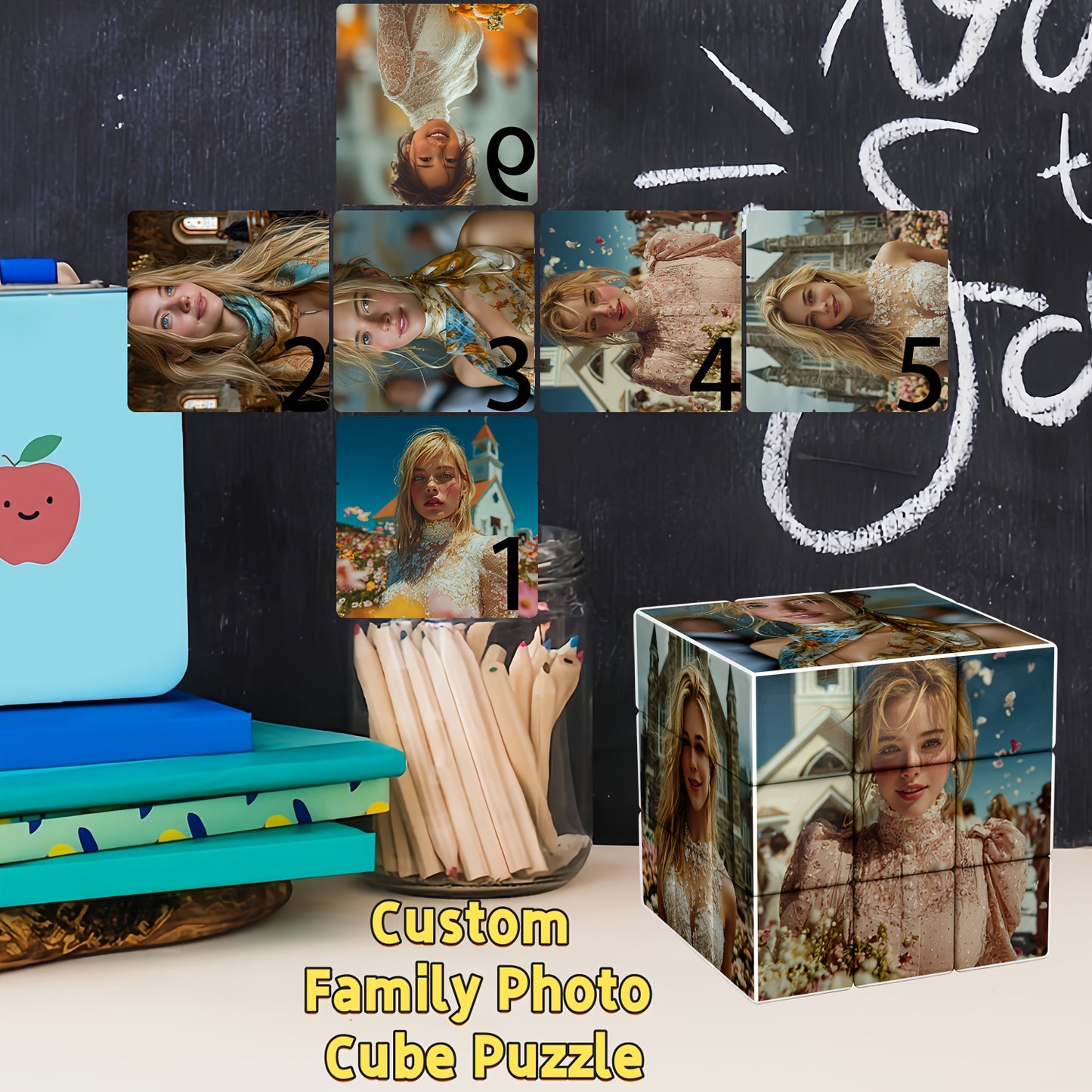 DIY Gepersonaliseerde 3×3 Kubuspuzzel – 1 stuk – Fotopuzzel met eigen Afbeeldingen leuk voor valentijn !