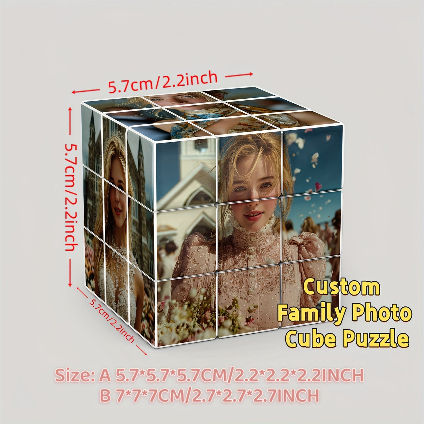 DIY Gepersonaliseerde 3×3 Kubuspuzzel – 1 stuk – Fotopuzzel met eigen Afbeeldingen leuk voor valentijn !