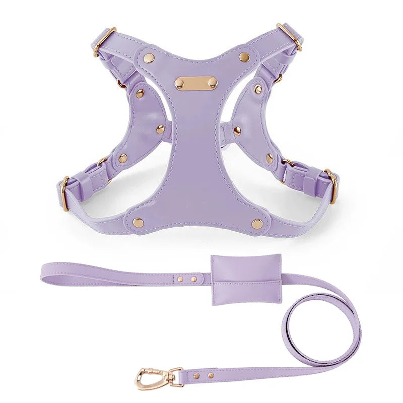 Nieuw Hondentuigje met Lijn – Verstelbaar PU Lederen Tuig voor Puppy’s, Middelgrote en Grote Honden – Voor Wandelingen buitenshuis

Comfortabel en stijlvol hondentuig met bijpassende riem, gemaakt van hoogwaardig PU-lee