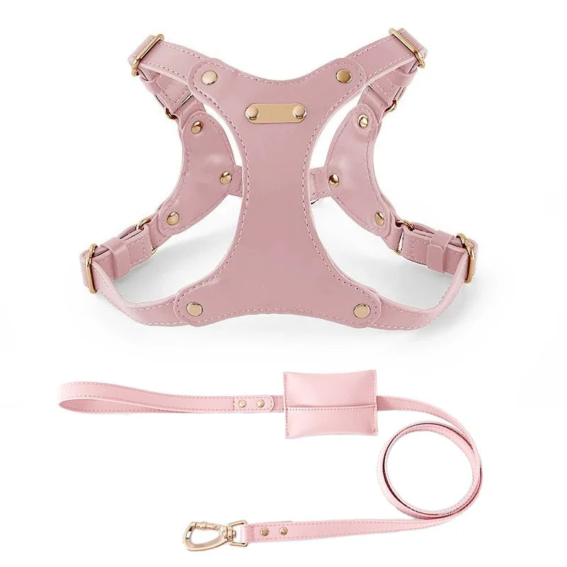 Nieuw Hondentuigje met Lijn – Verstelbaar PU Lederen Tuig voor Puppy’s, Middelgrote en Grote Honden – Voor Wandelingen buitenshuis

Comfortabel en stijlvol hondentuig met bijpassende riem, gemaakt van hoogwaardig PU-lee