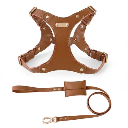 Nieuw Hondentuigje met Lijn – Verstelbaar PU Lederen Tuig voor Puppy’s, Middelgrote en Grote Honden – Voor Wandelingen buitenshuis

Comfortabel en stijlvol hondentuig met bijpassende riem, gemaakt van hoogwaardig PU-lee