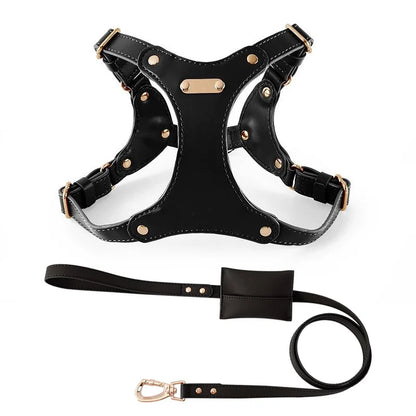 Nieuw Hondentuigje met Lijn – Verstelbaar PU Lederen Tuig voor Puppy’s, Middelgrote en Grote Honden – Voor Wandelingen buitenshuis

Comfortabel en stijlvol hondentuig met bijpassende riem, gemaakt van hoogwaardig PU-lee