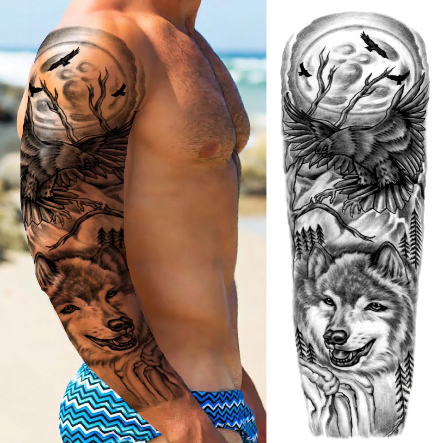 Tijdelijke Tattoo Sleeve – Realistische Full Arm Tattoos voor Mannen & Vrouwen