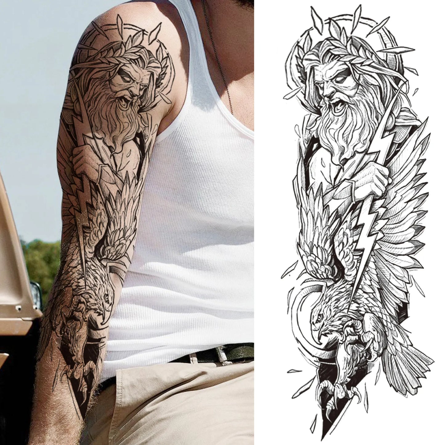 Tijdelijke Tattoo Sleeve – Realistische Full Arm Tattoos voor Mannen & Vrouwen