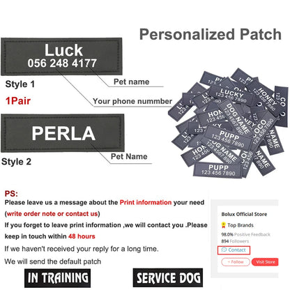 No Pull Hondenharnas – Reflecterend, Ademend en Verstelbaar – Huisdier Harnas Vest met ID Custom Patch – Voor Buitenwandelen