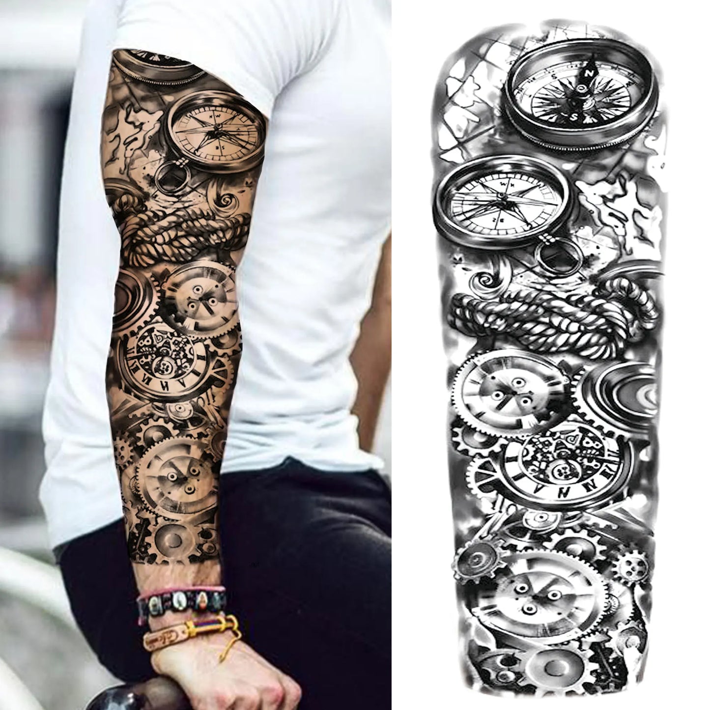 Tijdelijke Tattoo Sleeve – Realistische Full Arm Tattoos voor Mannen & Vrouwen