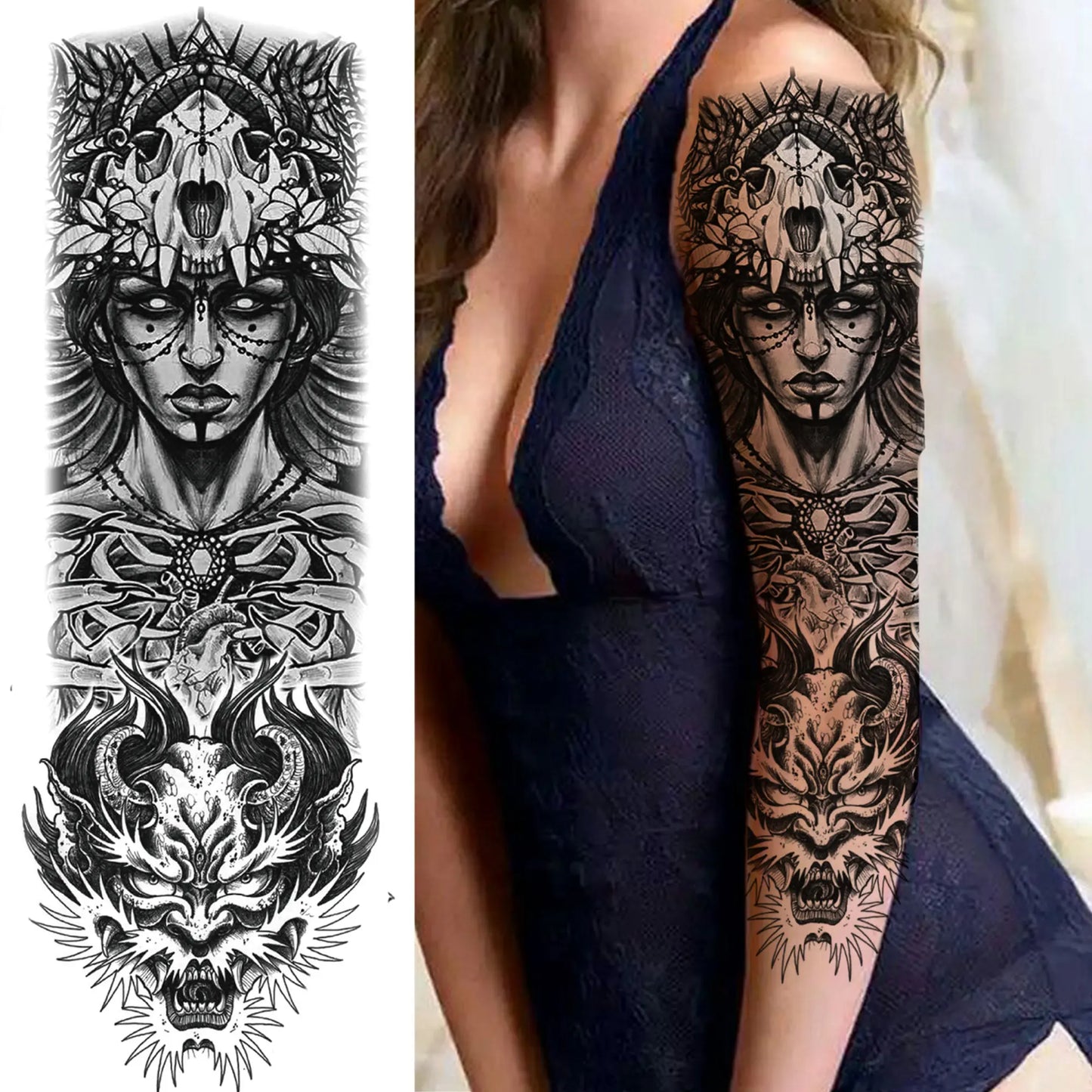 Tijdelijke Tattoo Sleeve – Realistische Full Arm Tattoos voor Mannen & Vrouwen