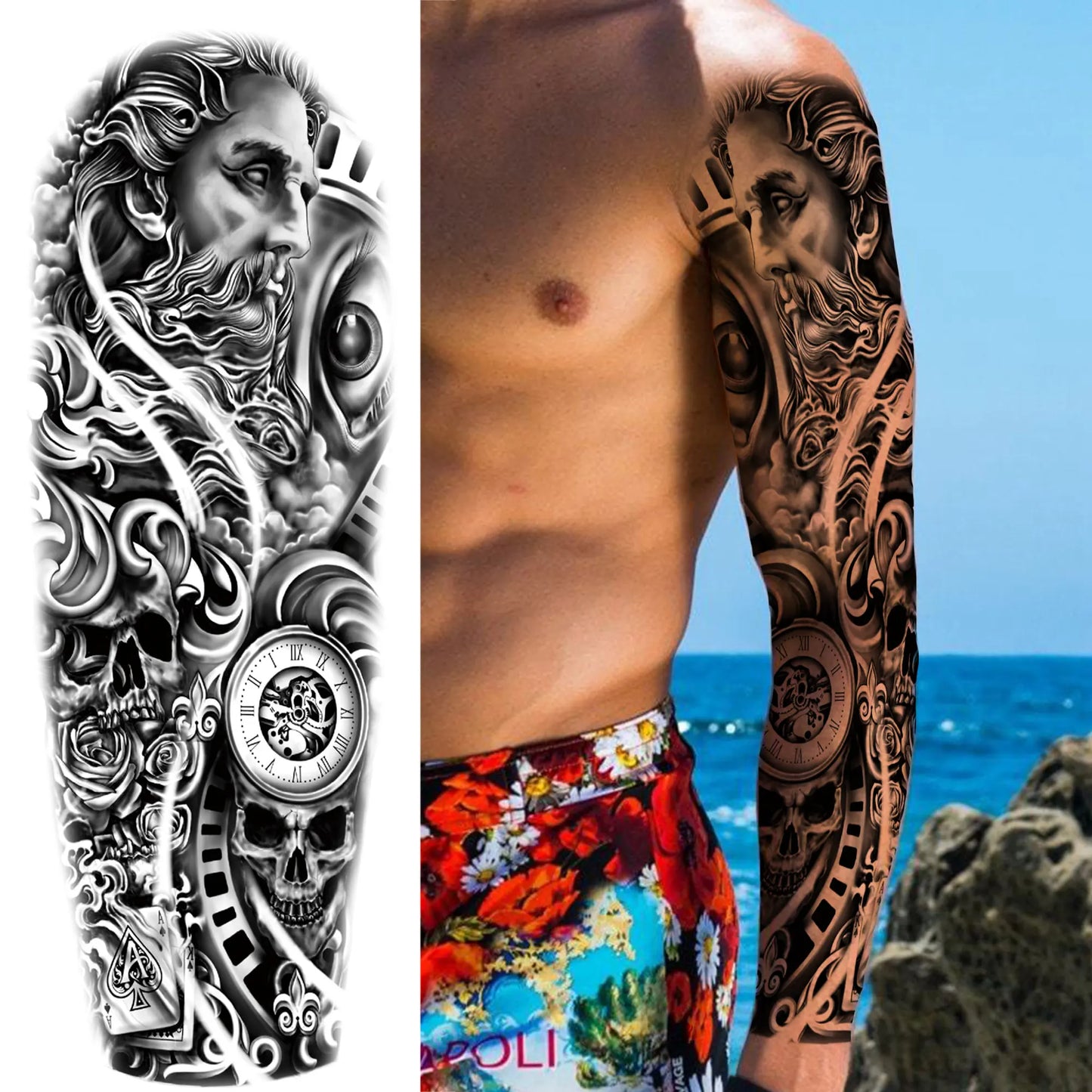 Tijdelijke Tattoo Sleeve – Realistische Full Arm Tattoos voor Mannen & Vrouwen