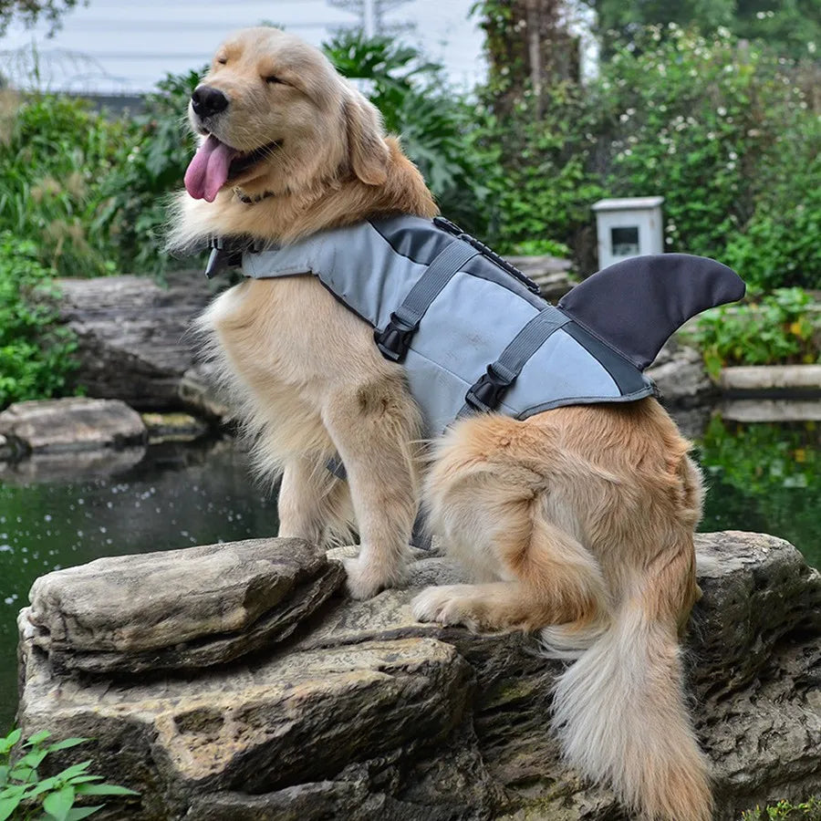 Honden Reddingsvest – Zomer Zwemvest met Harnas  Mermaid & Shark Design | Perfect voor Zwemmen, Strand & Vakantie