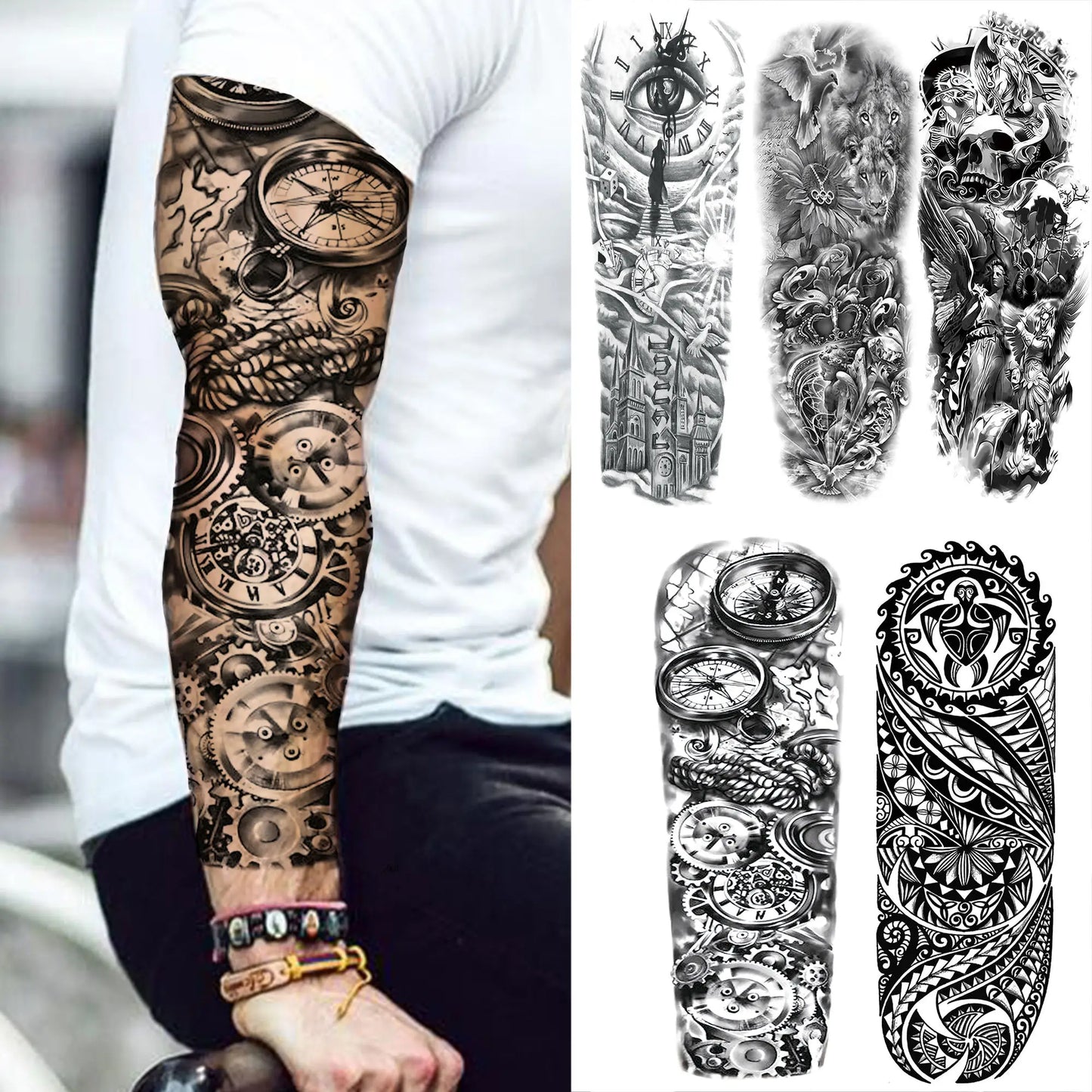Tijdelijke Tattoo Sleeve – Realistische Full Arm Tattoos voor Mannen & Vrouwen