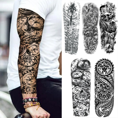 Tijdelijke Tattoo Sleeve – Realistische Full Arm Tattoos voor Mannen & Vrouwen