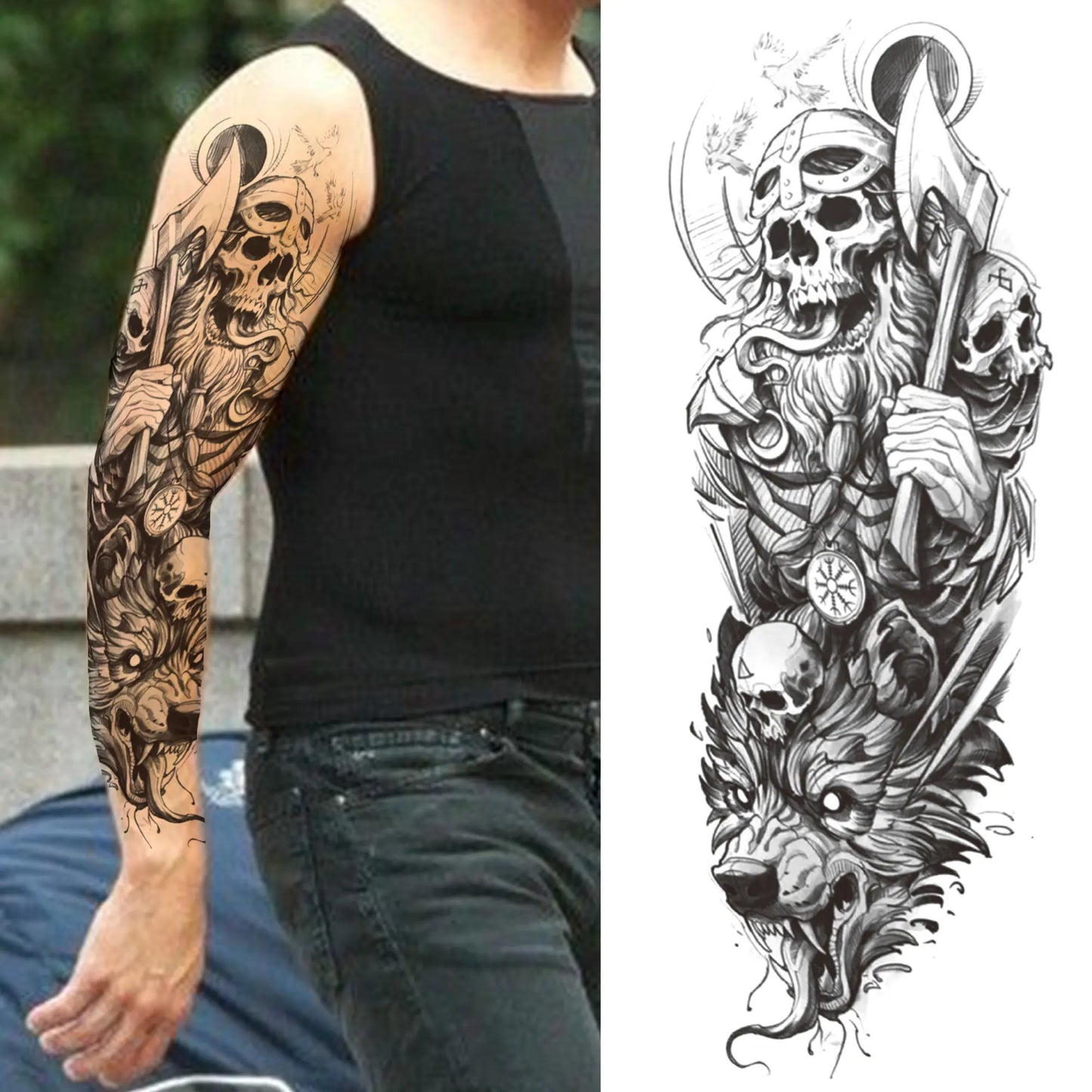 Tijdelijke Tattoo Sleeve – Realistische Full Arm Tattoos voor Mannen & Vrouwen