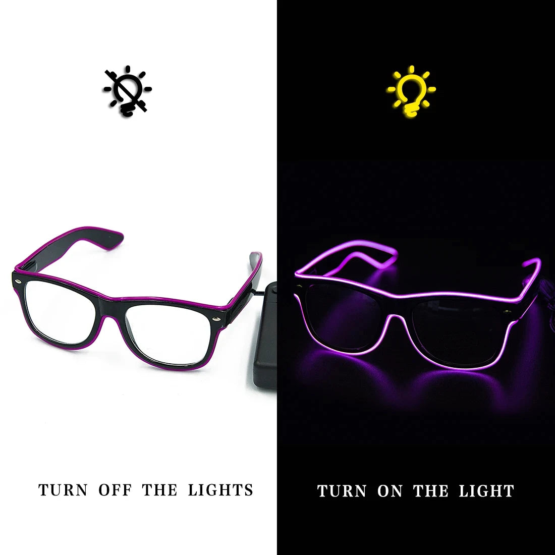 LED Bril – Neon Glow Zonnebril – Helder Verlichte Feestbril – Knipperende EL-draad Bril – Lichtgevende Gafas – Origineel Geschenk