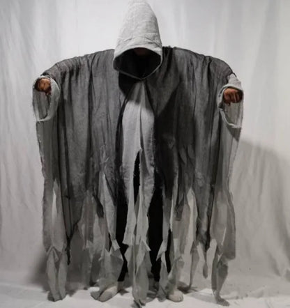 Unisex Halloween Geest & Dementor Cape – Gotisch Horror Kostuum met Kap | Perfect voor Cosplay, Feestjes & Day of the Dead

Verander jezelf in een angstaanjagend figuur met deze getatterde, met kap uitgevoerde Halloween-cap