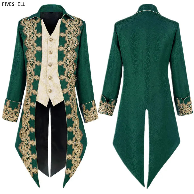 Heren Steampunk Gotisch Victoriaans Jasje – Vintage Paarse Fluwelen Staartjas – Middeleeuwse Frock Coat – Uniform Renaissance Kostuum – Maat S tm XXXL