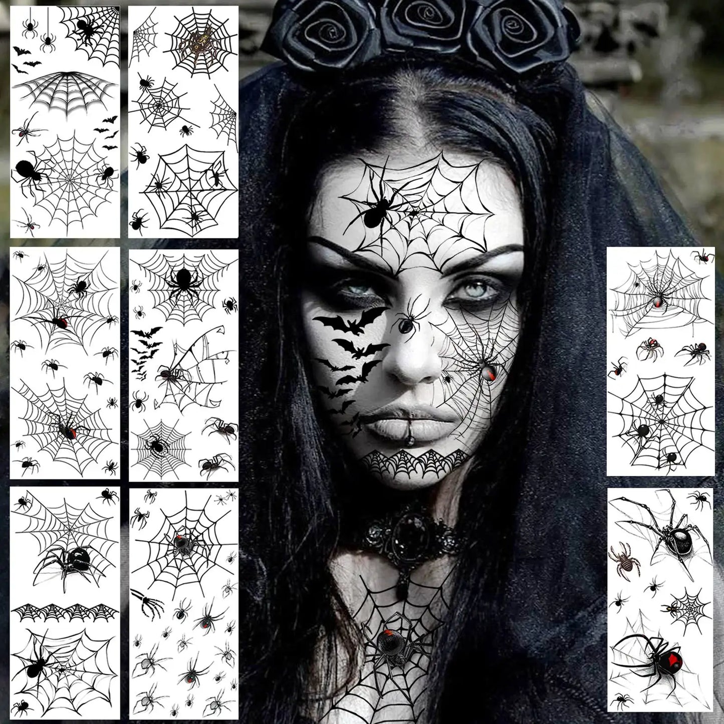 4x Horror Gezichtstattoos – Stikmond, Zombie & Monster Looks!