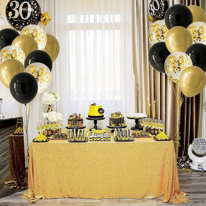 10/20 stuks Gouden Confetti Ballonnen – 12 inch – Zwart, Goud & Transparant met Glitters – Voor bruiloft, afstuderen, verjaardag of feestdecoratie