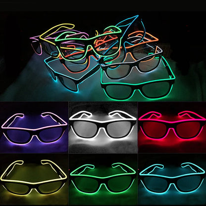 LED Bril – Neon Glow Zonnebril – Helder Verlichte Feestbril – Knipperende EL-draad Bril – Lichtgevende Gafas – Origineel Geschenk