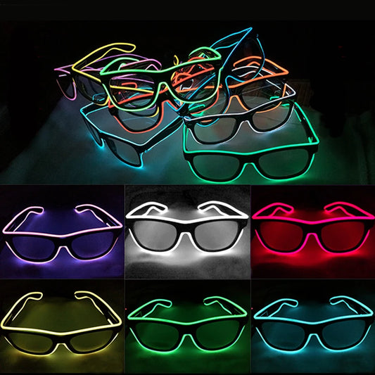 LED Bril – Neon Glow Zonnebril – Helder Verlichte Feestbril – Knipperende EL-draad Bril – Lichtgevende Gafas – Origineel Geschenk