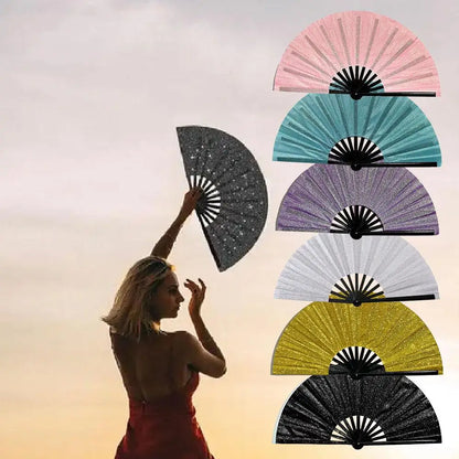 13-Inch Glitter Kung Fu Handwaaier – Traditioneel Bamboeraam met Decoratieve Stof – Opvouwbare Waaier in Chinese Stijl – Voor Feesten
CLACK waaier