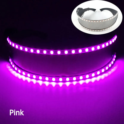 Kleurrijke Lichtgevende Brillen – Nachtclub, Verjaardagsfeestjes, Disco Accessoires – Futuristische Soldaten LED Zonnebril – LED Wolverine Handschoenen