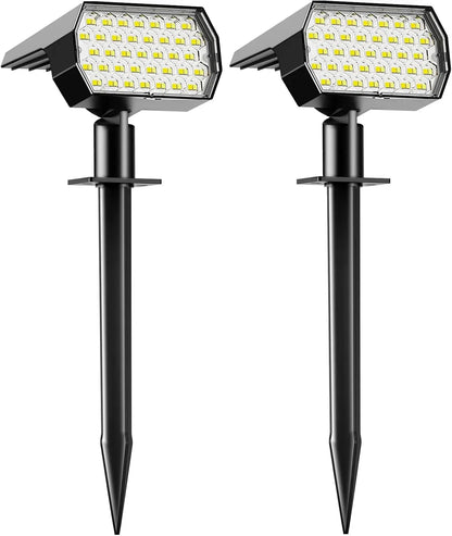 ‌74 LED Solar Spotlights – 3 Kleuren | IP65 Waterdicht 2-in-1 Tuinverlichting voor Oprit, Pad, Tuin & Landschap