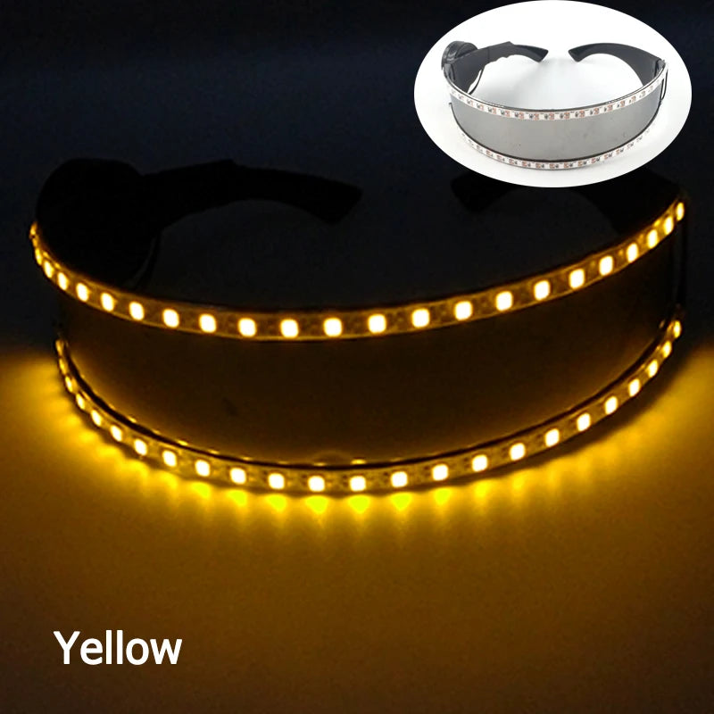 Kleurrijke Lichtgevende Brillen – Nachtclub, Verjaardagsfeestjes, Disco Accessoires – Futuristische Soldaten LED Zonnebril – LED Wolverine Handschoenen