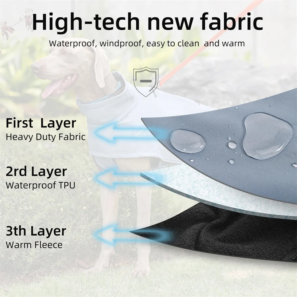 Waterdichte Hondenjas voor Grote Honden – Flexibel, Warm & Reflecterend
Softshell Buitenjas met Zachte Fleece Voering
