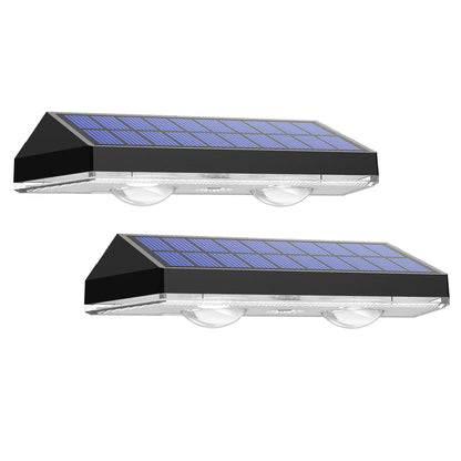 Superheldere 2 Stuks Solar Omheiningslampen – RGB en Warm Wit LED Solar Trapverlichting – Buitenmuurlampen – IP65 Waterdicht – Decoratieve Lamp