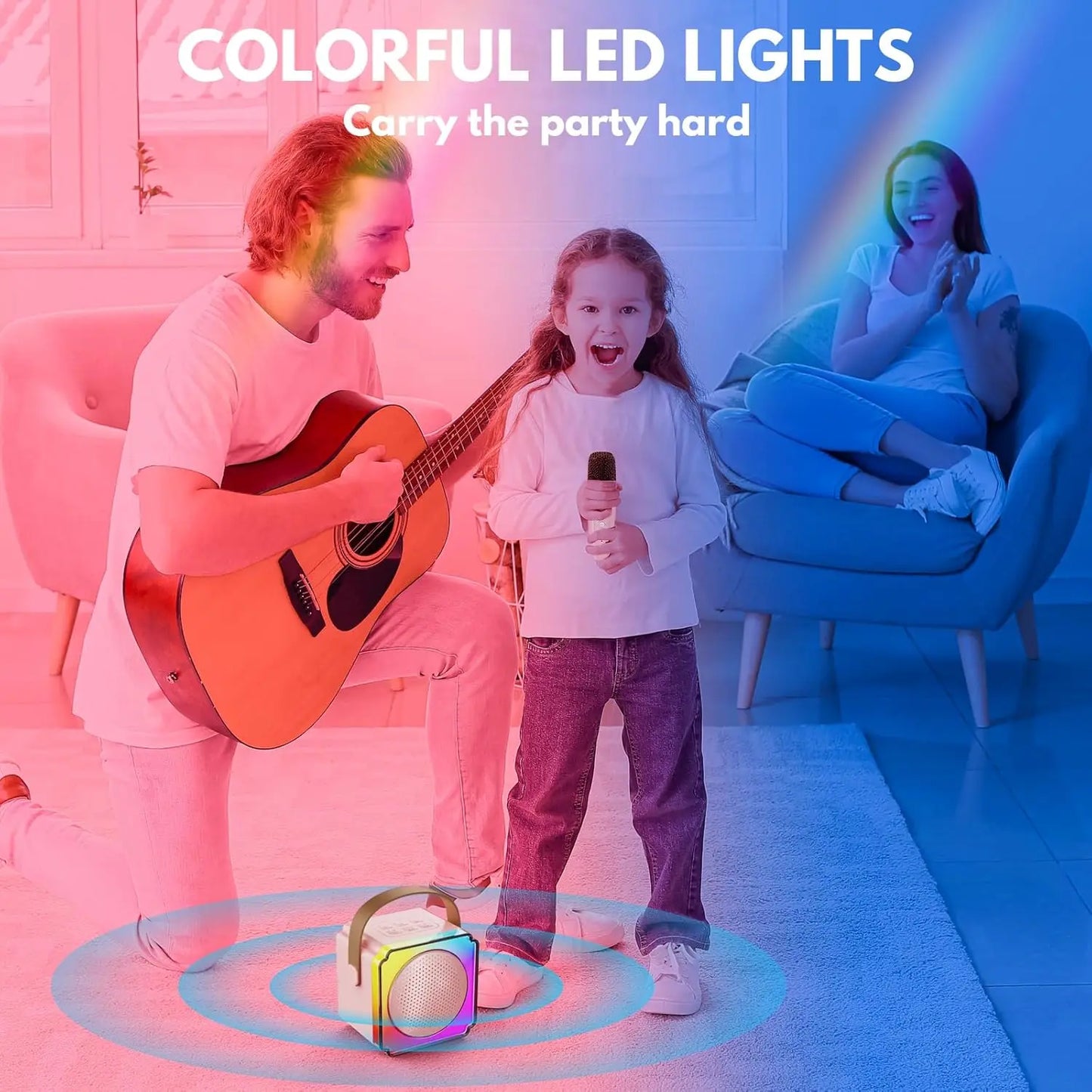 Karaoke Machine voor Kinderen – Draagbare Bluetooth Speaker Inclusief Draadloze Microfoons | Perfect voor Verjaardagen & Feestjes