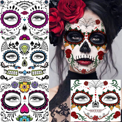 4x Horror Gezichtstattoos – Stikmond, Zombie & Monster Looks!