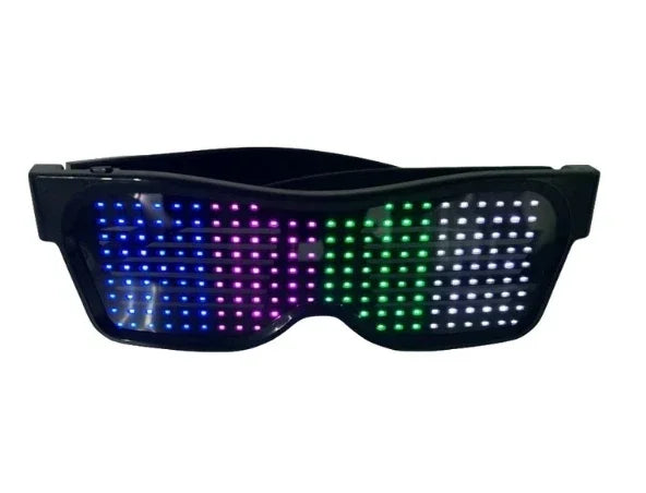 Bluetooth LED Bril – Multilingual & DIY Tekst

RGB/Mono Kleuren | Glow Party Glasses voor Halloween, Rave & Festivals