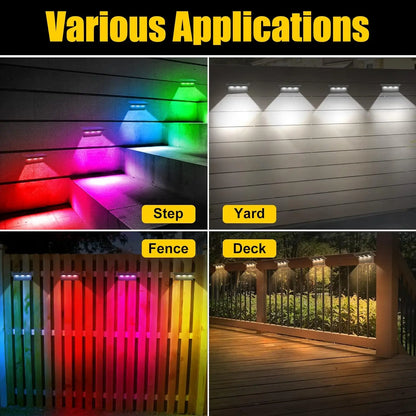 2x Solar Schuttinglamp RGB – Waterdicht IP65  Voor Tuin, Balkon, Terras, Trap & Leuning | Decoratieve Wandverlichting**