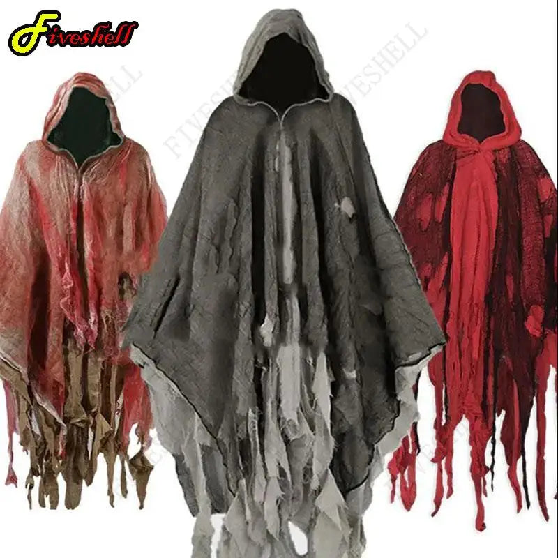 Unisex Halloween Geest & Dementor Cape – Gotisch Horror Kostuum met Kap | Perfect voor Cosplay, Feestjes & Day of the Dead

Verander jezelf in een angstaanjagend figuur met deze getatterde, met kap uitgevoerde Halloween-cap