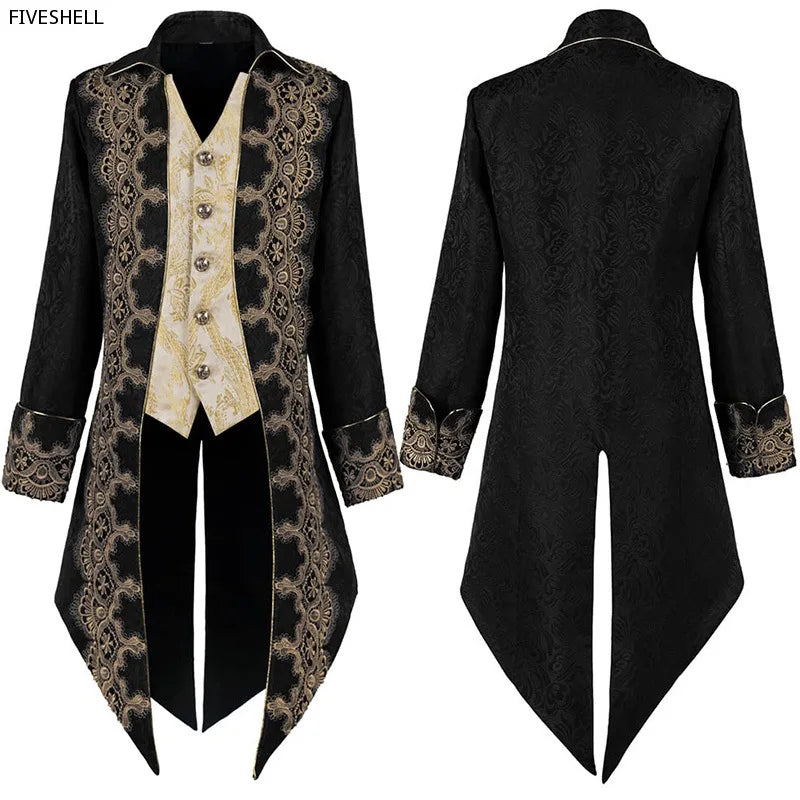 Heren Steampunk Gotisch Victoriaans Jasje – Vintage Paarse Fluwelen Staartjas – Middeleeuwse Frock Coat – Uniform Renaissance Kostuum – Maat S tm XXXL