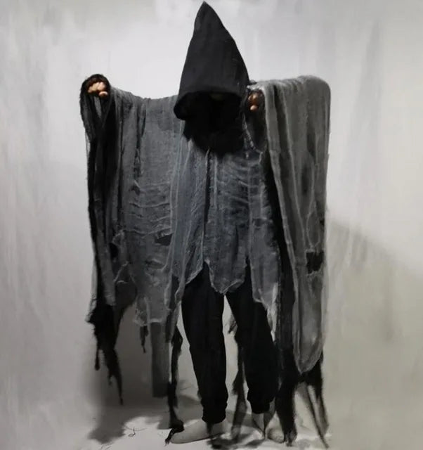 Unisex Halloween Geest & Dementor Cape – Gotisch Horror Kostuum met Kap | Perfect voor Cosplay, Feestjes & Day of the Dead

Verander jezelf in een angstaanjagend figuur met deze getatterde, met kap uitgevoerde Halloween-cap