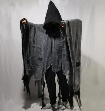 Unisex Halloween Geest & Dementor Cape – Gotisch Horror Kostuum met Kap | Perfect voor Cosplay, Feestjes & Day of the Dead

Verander jezelf in een angstaanjagend figuur met deze getatterde, met kap uitgevoerde Halloween-cap