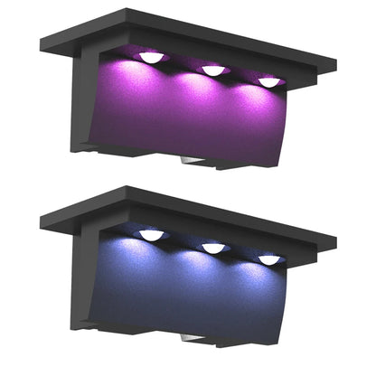 2x Solar Schuttinglamp RGB – Waterdicht IP65  Voor Tuin, Balkon, Terras, Trap & Leuning | Decoratieve Wandverlichting**