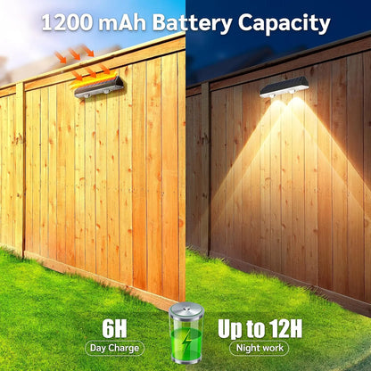 Superheldere 2 Stuks Solar Omheiningslampen – RGB en Warm Wit LED Solar Trapverlichting – Buitenmuurlampen – IP65 Waterdicht – Decoratieve Lamp