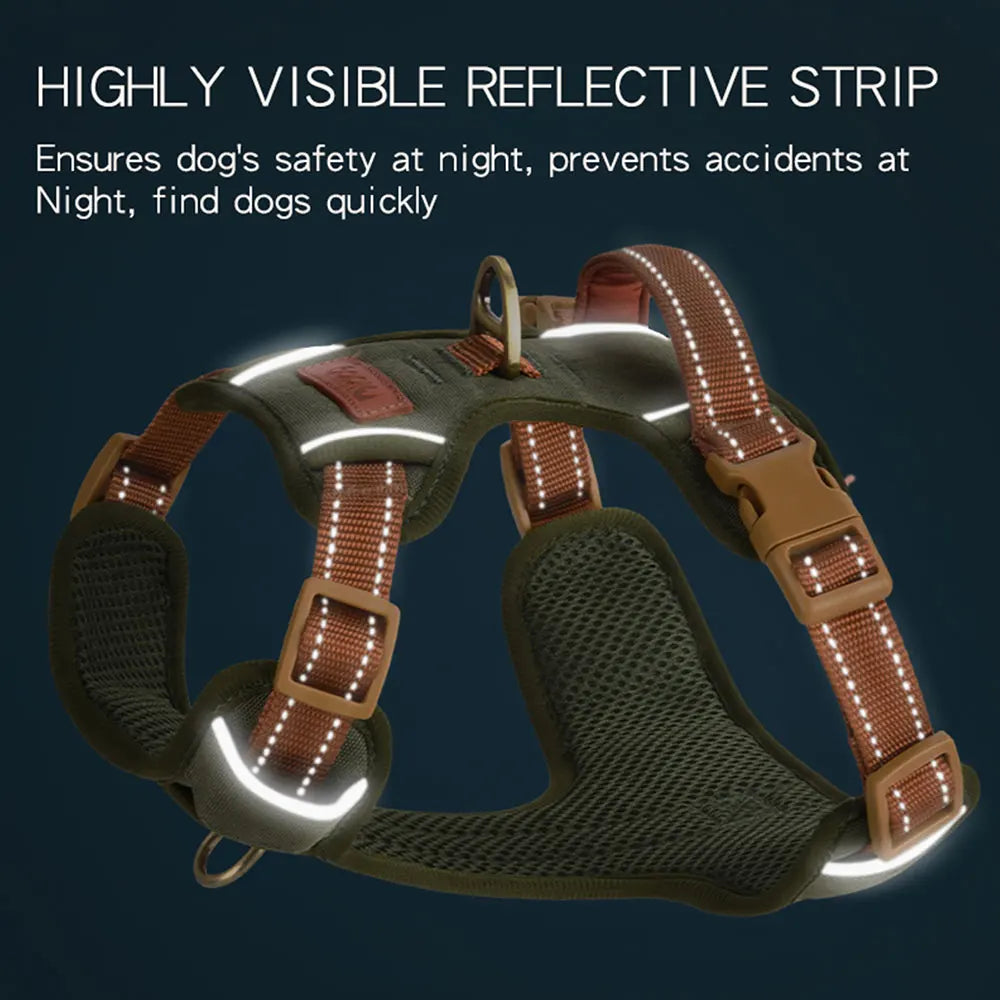 HP308--Reflective Durable Pet Harness,Adjustable webbing make the harness Well-fitting for dogs.Soft mesh  under the fabric.