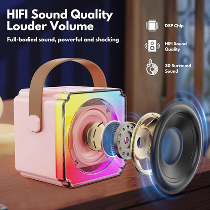 Karaoke Machine voor Kinderen – Draagbare Bluetooth Speaker Inclusief Draadloze Microfoons | Perfect voor Verjaardagen & Feestjes