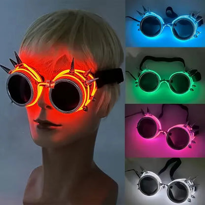 Cyberpunk LED Glow Bril – Luminous Futuristic Party Glasses