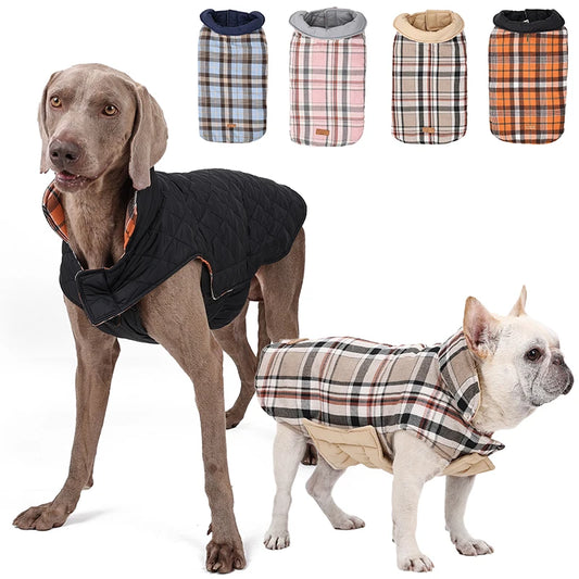(XS–3XL) Waterdichte Hondenjas – Dubbelzijdig, Warm & Zacht  Herfst/Winter Jas voor Kleine, Middelgrote & Grote Honden