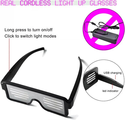 LED Glow Screen Bril – Luminous Flashing Party Glasses

10 Lichtmodi | Voor Halloween, Verjaardagen, Rave & Muziekoptredens