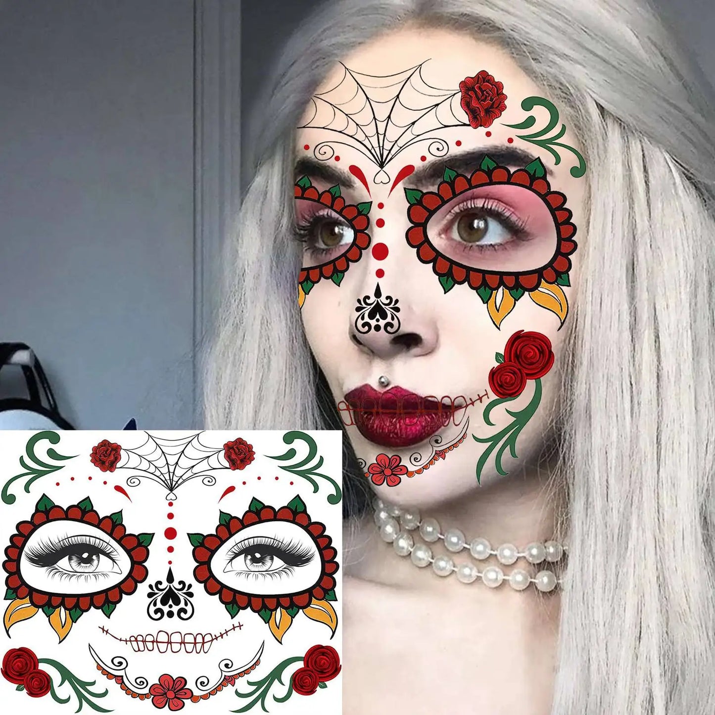 4x Horror Gezichtstattoos – Stikmond, Zombie & Monster Looks!